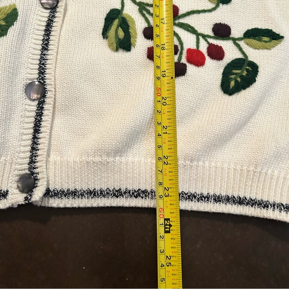 Vintage size large embroidered floral sweater vest grandma core, coastal grandma - Picture 14 of 16